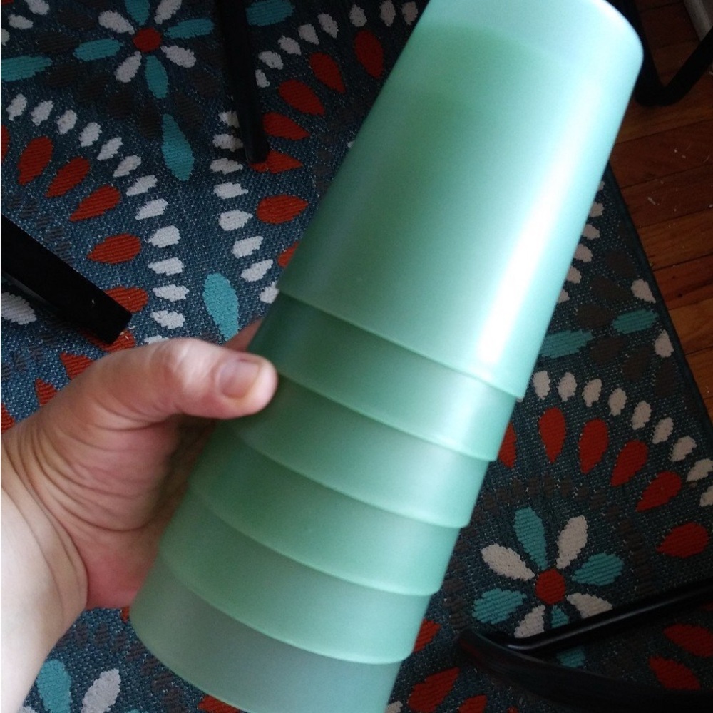 Set of 6 Green microwaveable tumblers